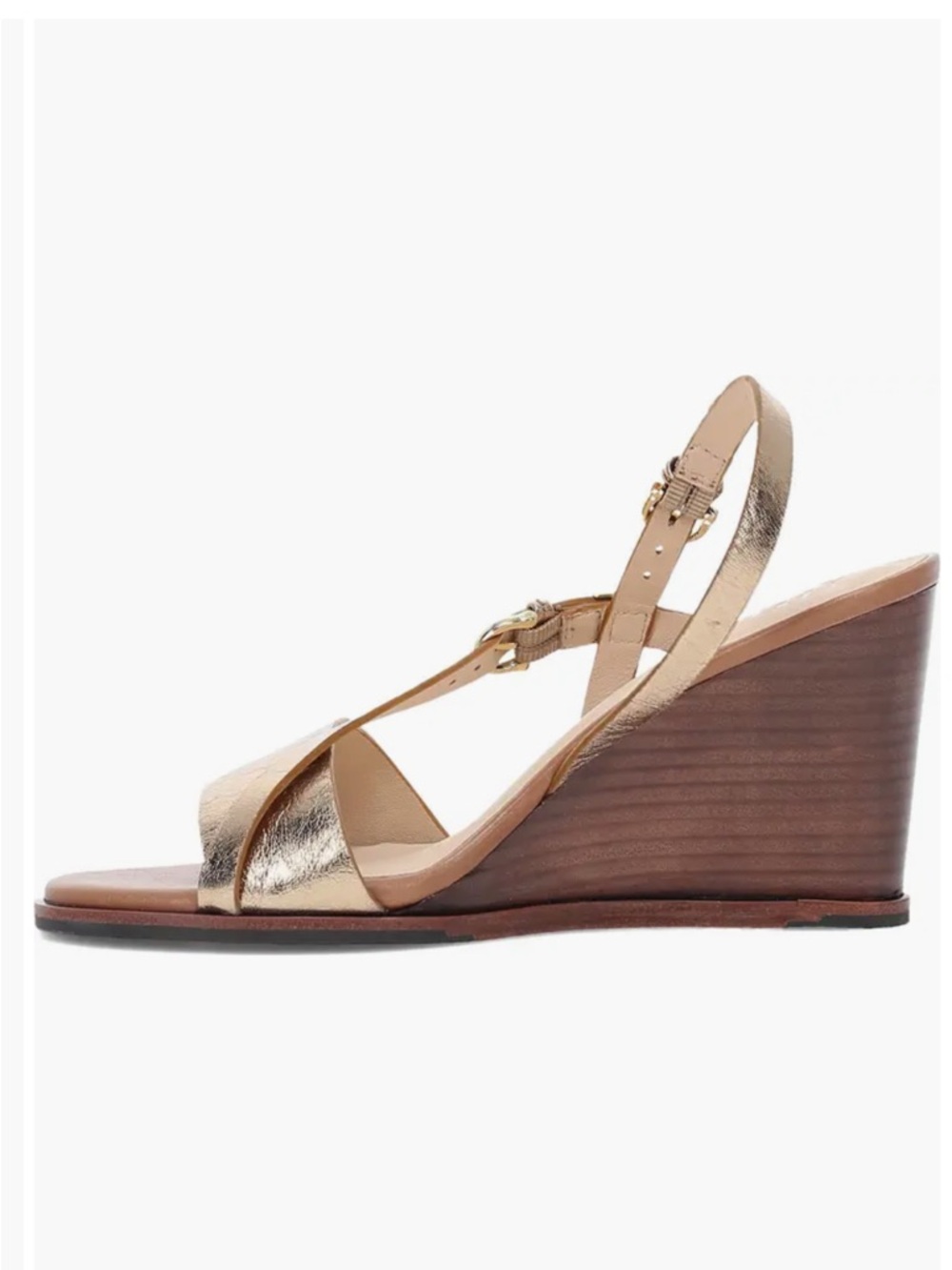 Frye Rachel Metallic Buckle Wedge Sandals - Picture 2 of 16